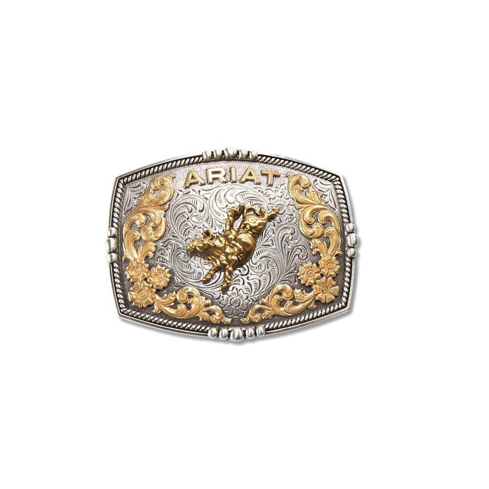 3198 Unisex Adult Bull Rider Floral Scroll Buckle